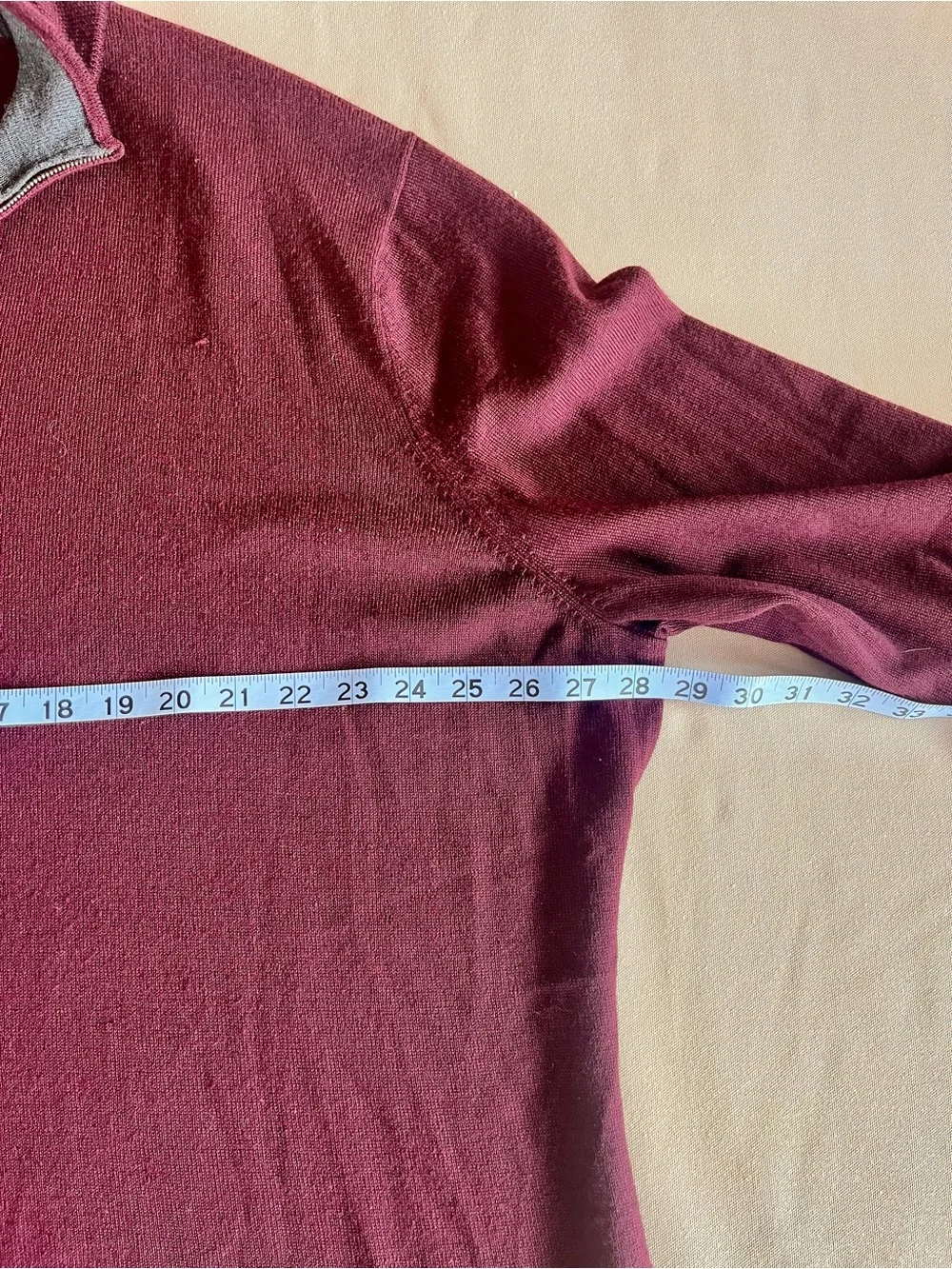 Nordstrom 100% Washable Merino Wool Burgundy Quarter-Zip Men’s Sweater 3XL